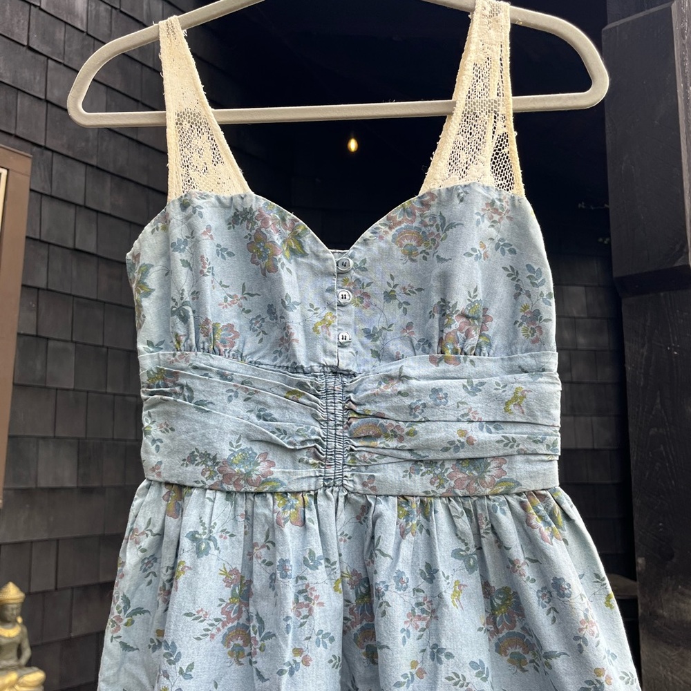 Floral Lace-Trimmed Dress